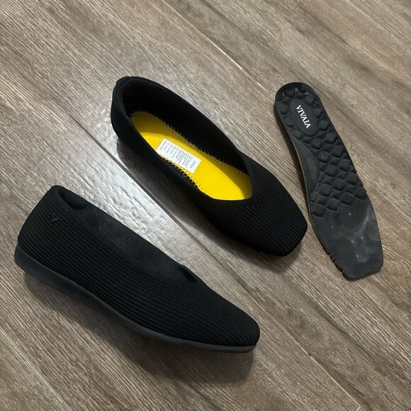 VIVAIA Square Toe Ballet Flats Lightweight Square-Toe V-Cut Flats 37.5 Margot - Picture 1 of 8